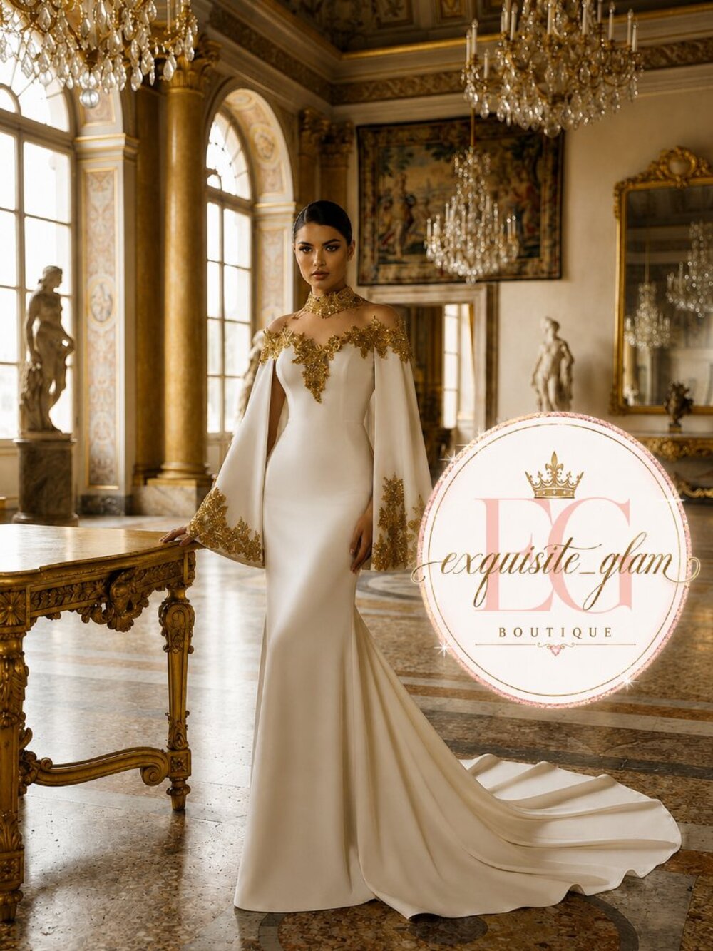 Gorgeous Bridal Gown Couture Designer Wedding Evening Luxurious Embroidery Dress